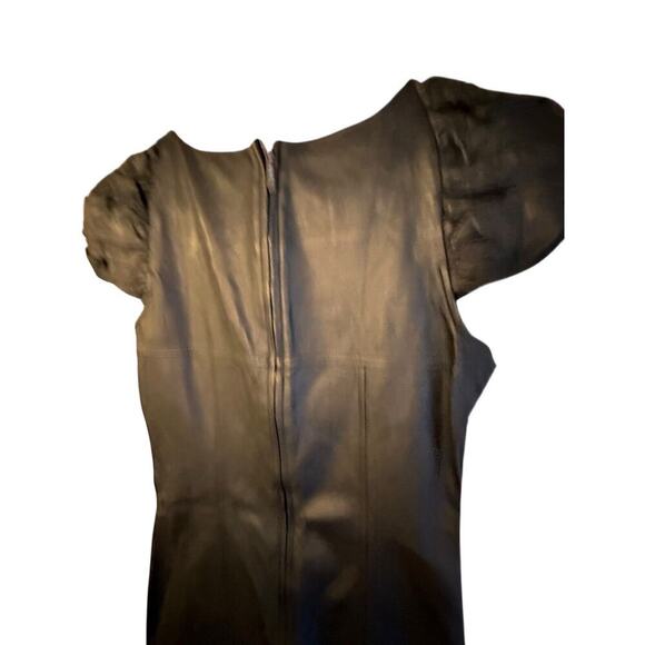 La Belle Roc Faux Leather Mini Dress Sz. S Studded Puff Sleeve Y2K Whimsygoth - Picture 4 of 16